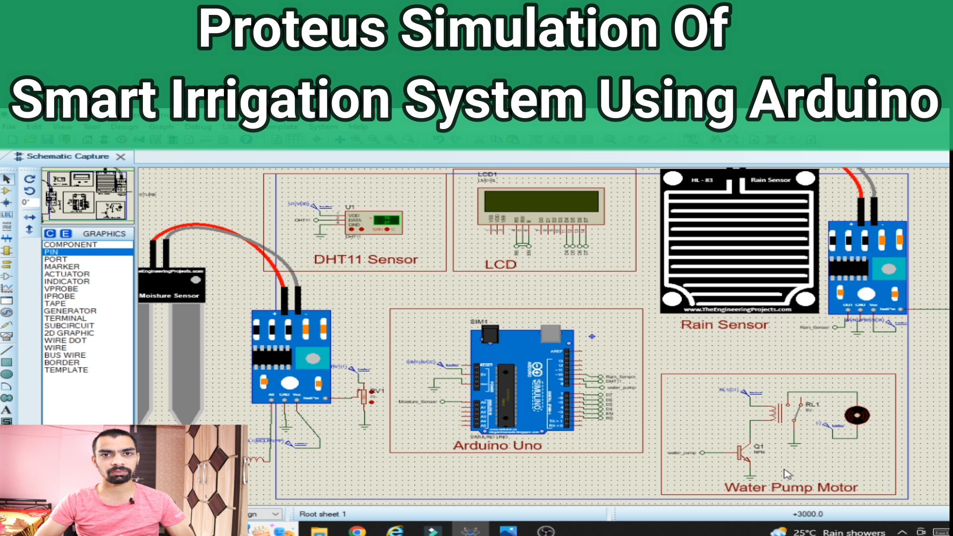 Smart Irrigation System Using Arduino | Proteus Simulation