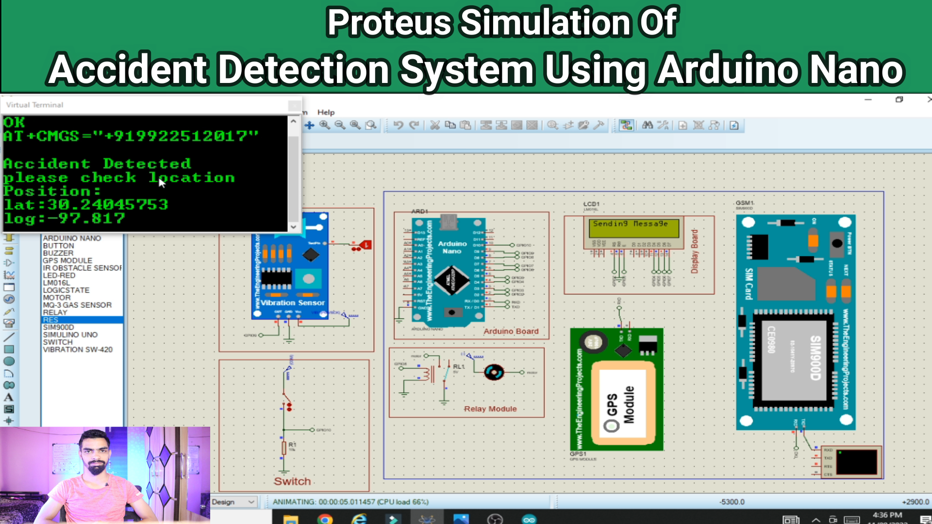 accident detection and messaging system using gsm and gps using Arduino Nano