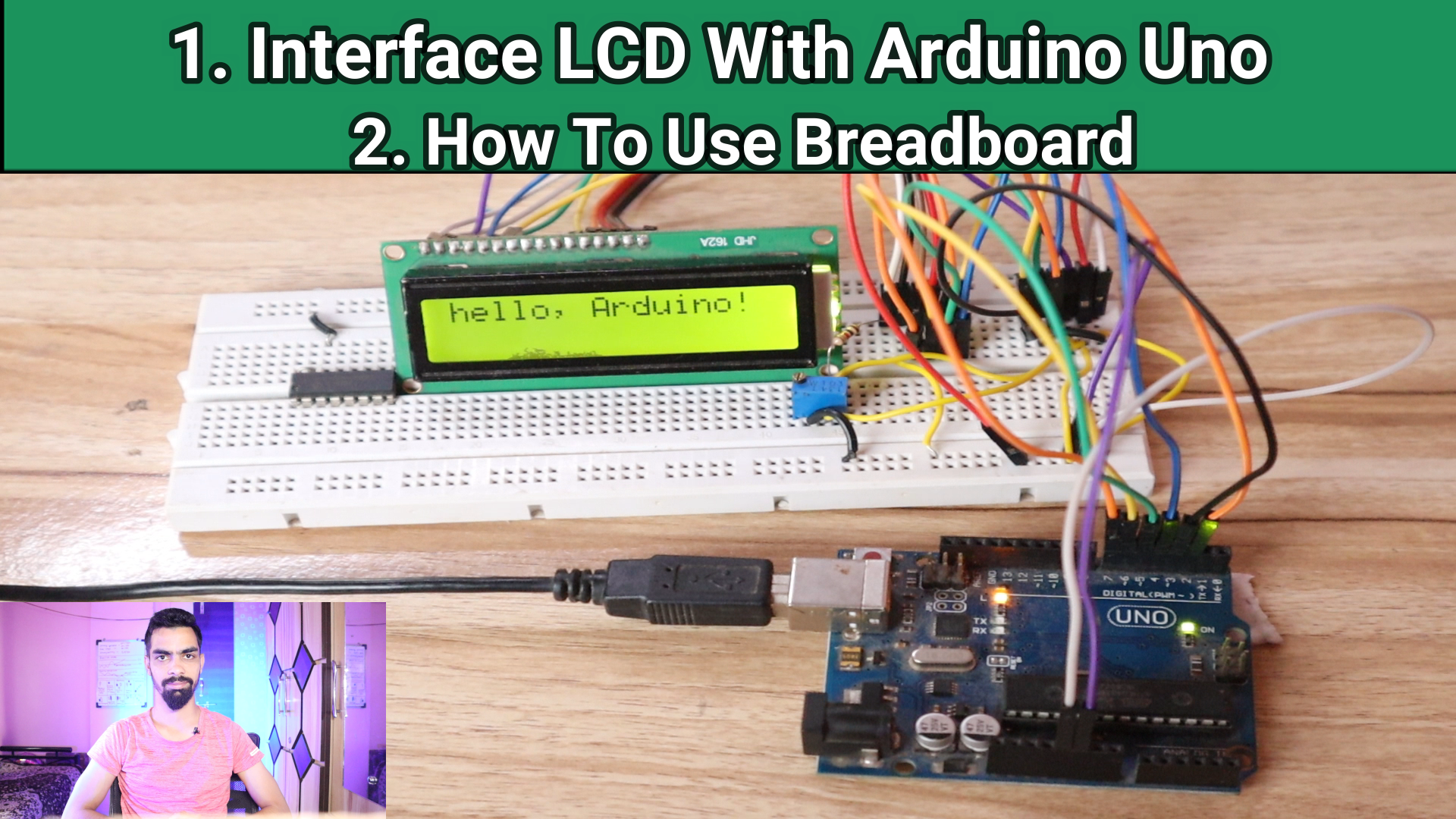 Interface lcd with arduino uno | How to use breadboard