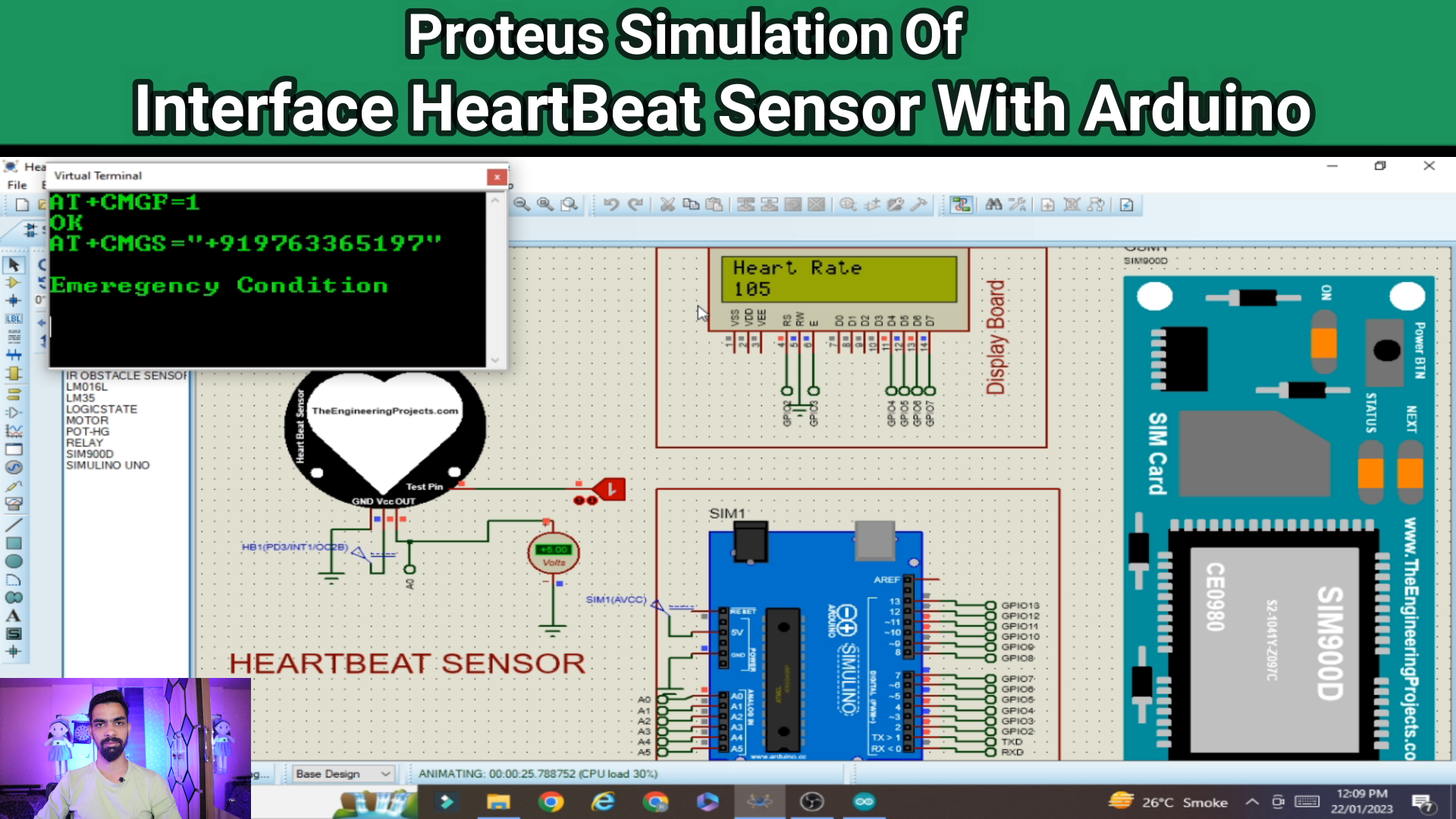 Proteus Simulation Of Interface Heartbeat Sensor With Arduino