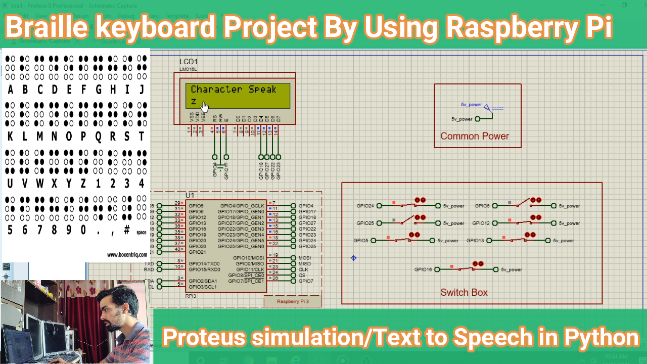 Braille keyboard project by using raspberry pi | Raspberry Pi project |