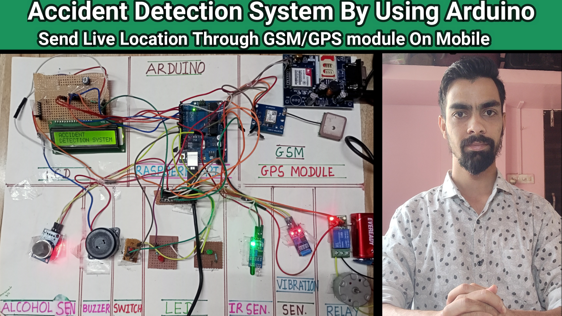 Accident Detection System Using Arduino | Send Live Location on mobile number