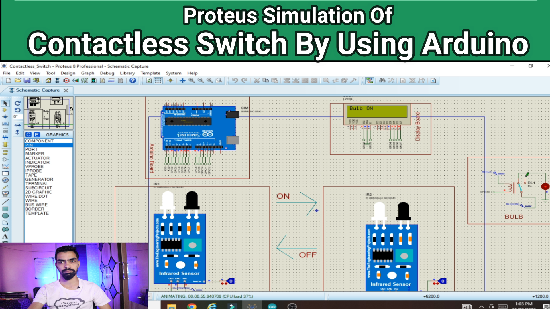 Contactless Switch By Using Arduino | Proteus Simulation