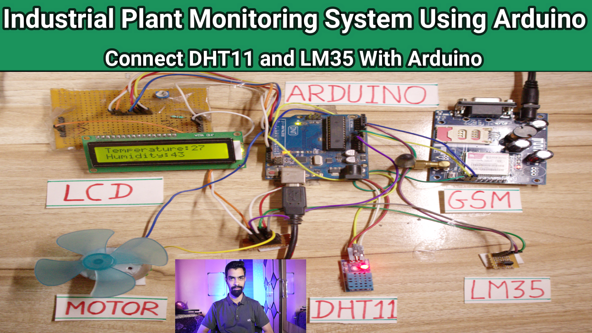 Industrial Plant Monitoring System Using Arduino | Connect DHT11 and LM35 With Arduino