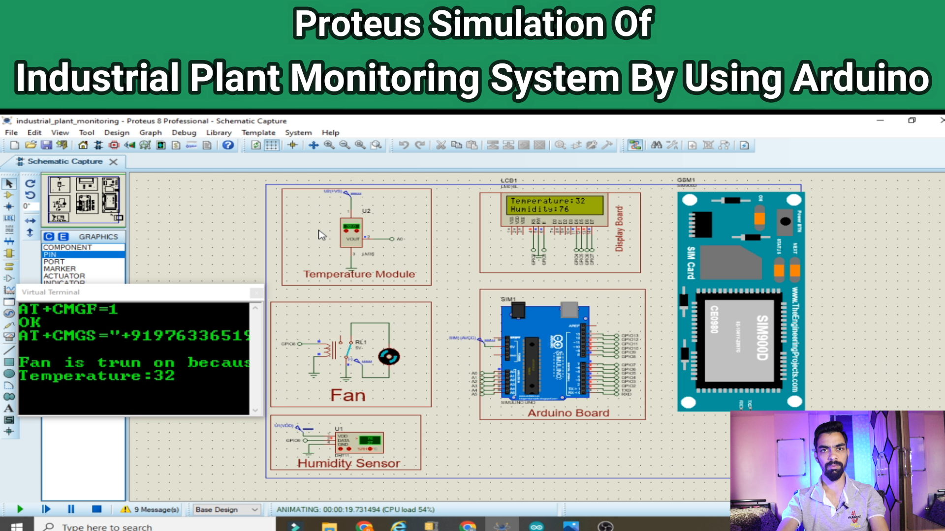 Proteus Simulation of industrial plan monitoring System Using Arduino