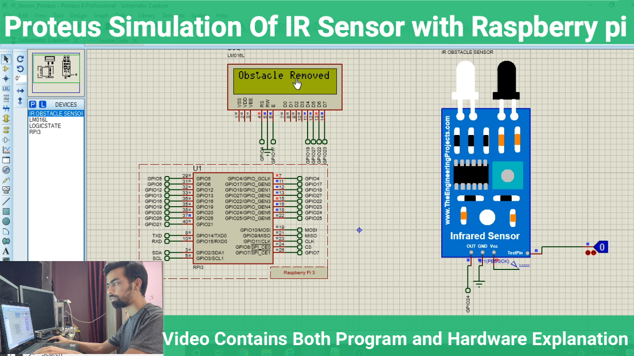 how to simulate IR sensor in proteus | IR sensor with raspberry pi |