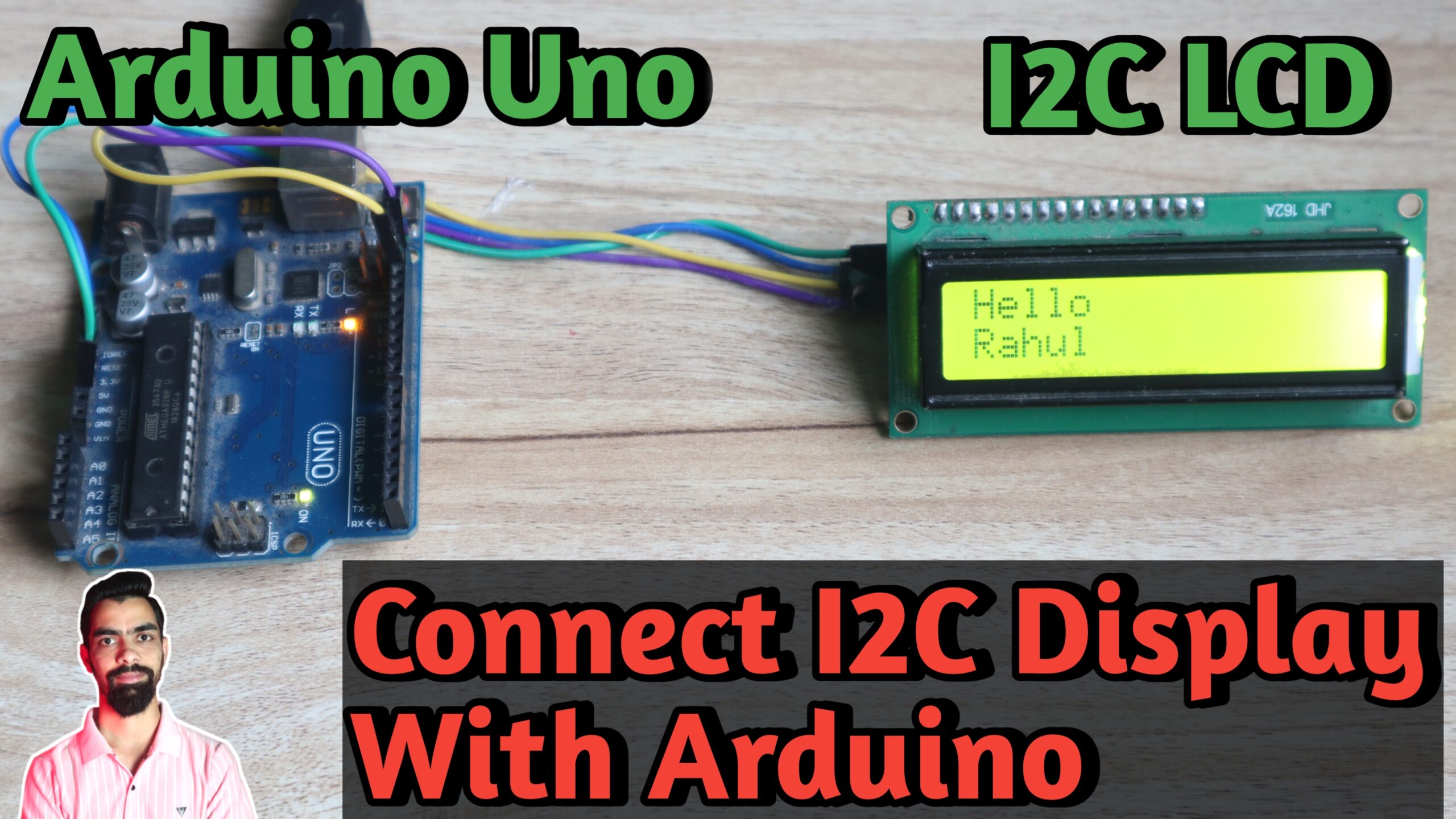 how to connect i2c lcd display to arduino uno