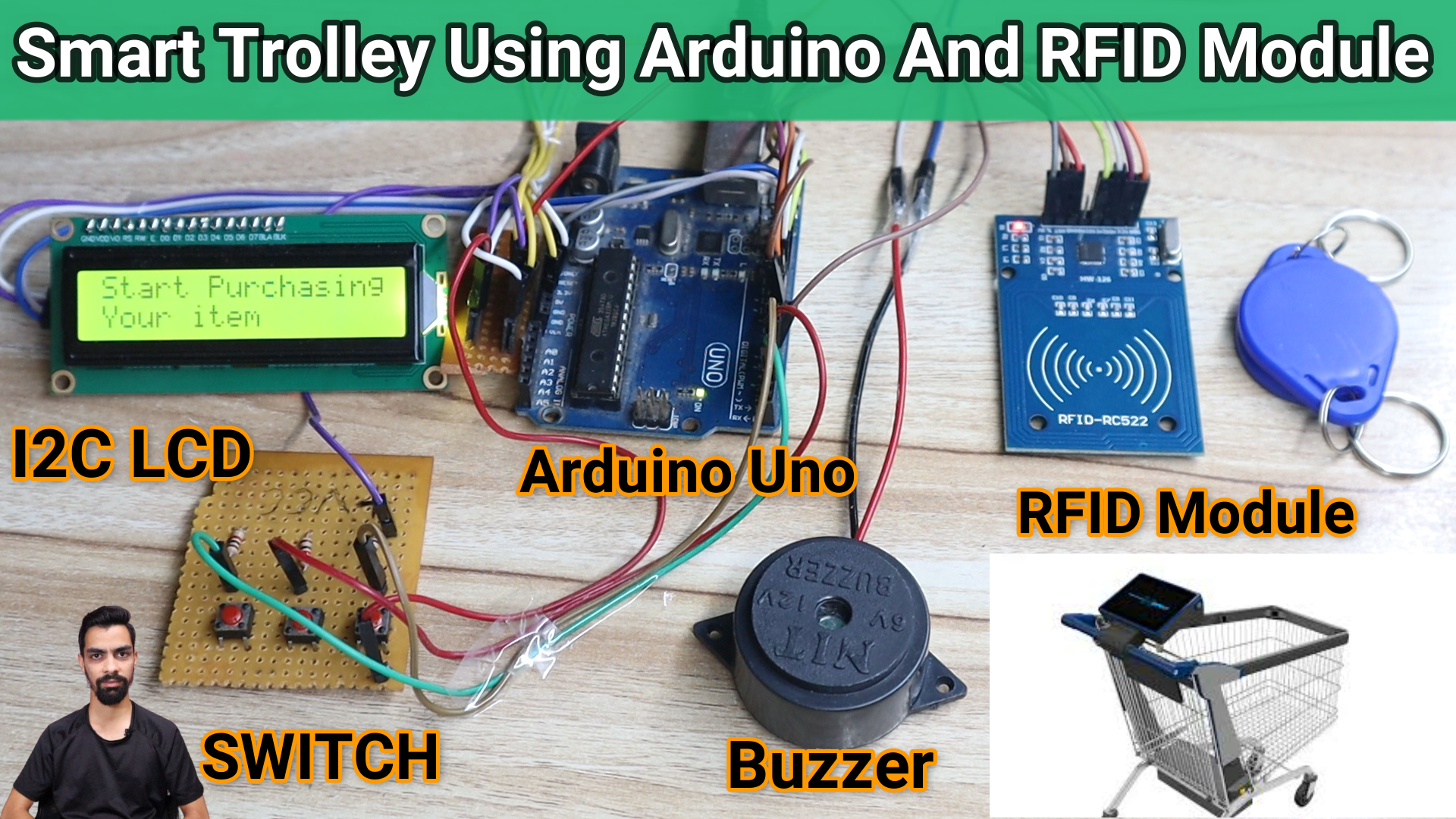 Smart Trolley Using Arduino And RFID Module